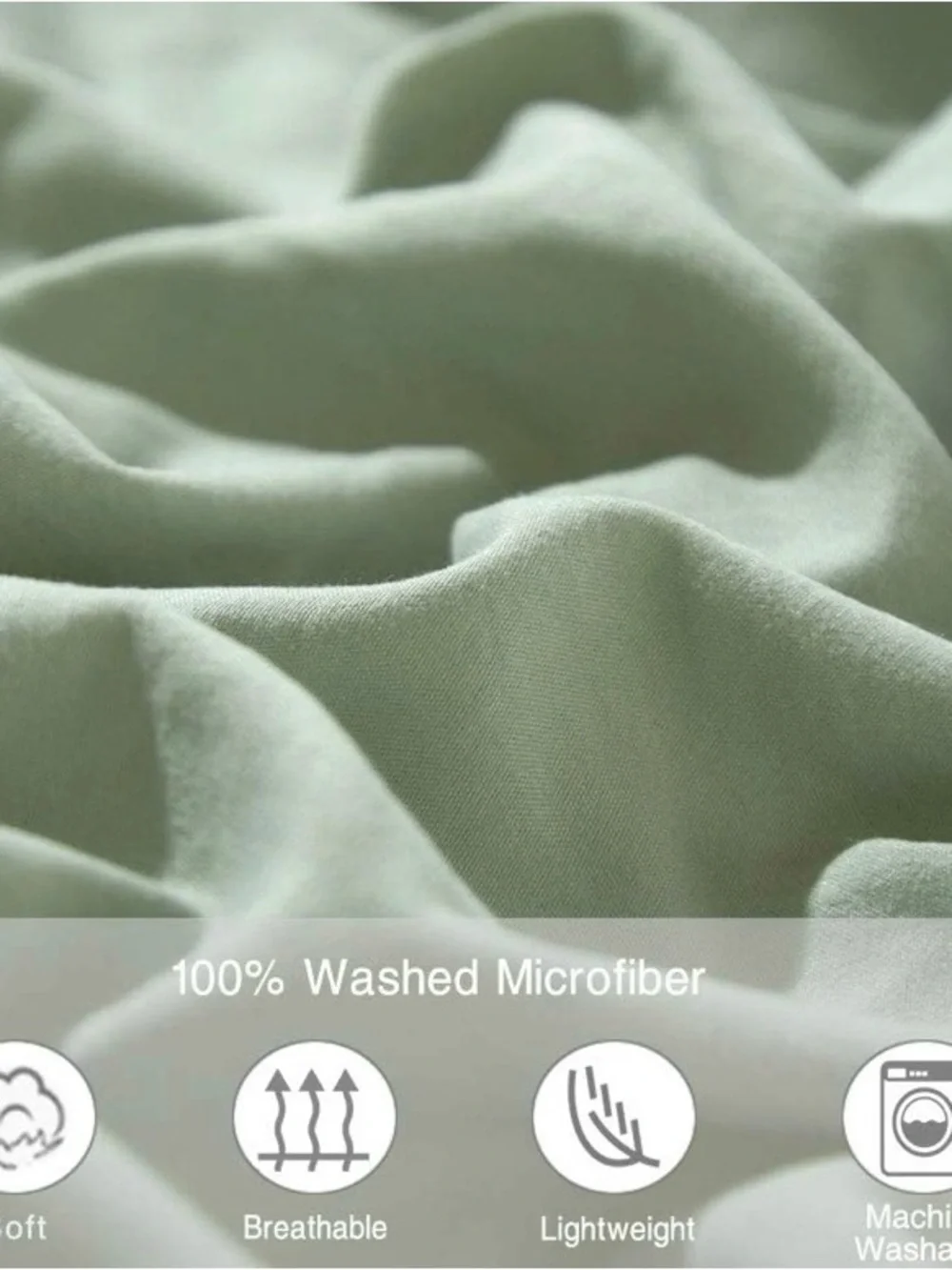 ⭐️TOUDERETH Duvet Cover Set Twin Sage Green Microfiber NWT